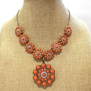 Premier Designs Statement Necklace jeweled w/ removable pendant ( pin/ brooch)